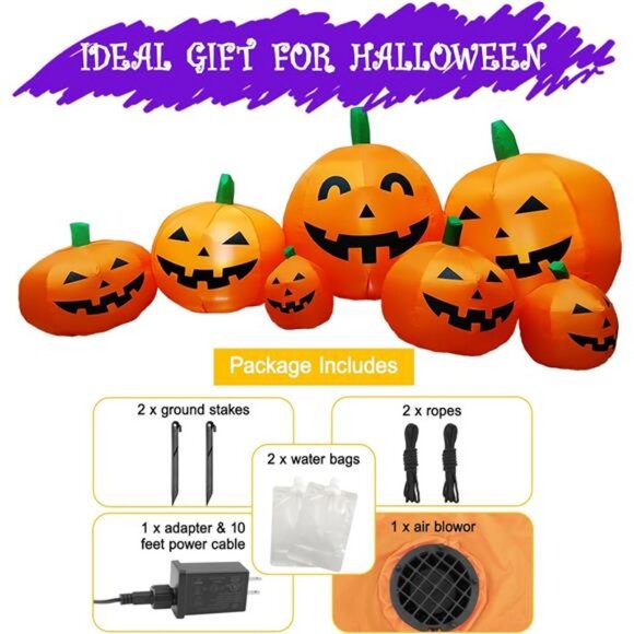 Amazon.com: Outdoor Halloween Decorations 7.5 Ft Halloween  7.5 FT Halloween Inflatables Decorations Pumpkin, Halloween Decor